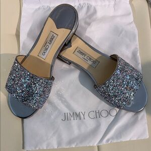 Jimmy Choo Glitter Slide Sandals - Multicolor
